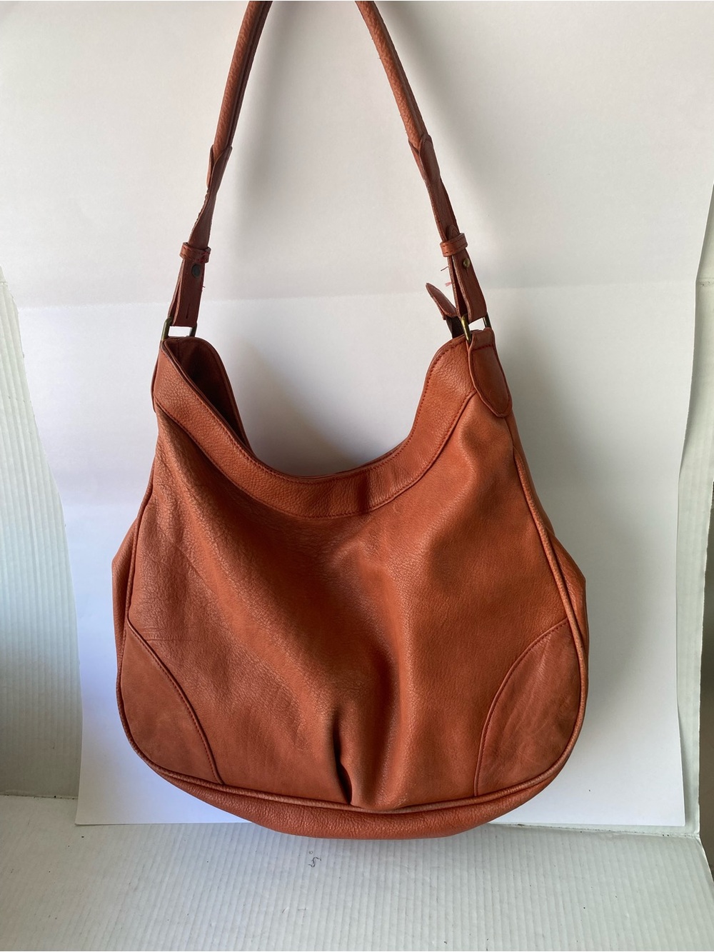 Moore & Giles Leather Slouchy Hobo Shoulder Bag Terracotta Boho Y2K - Picture 5 of 16